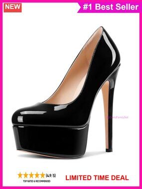 Stiletto High Platform Heel Round Toe Slip-On Party Dress Pumps